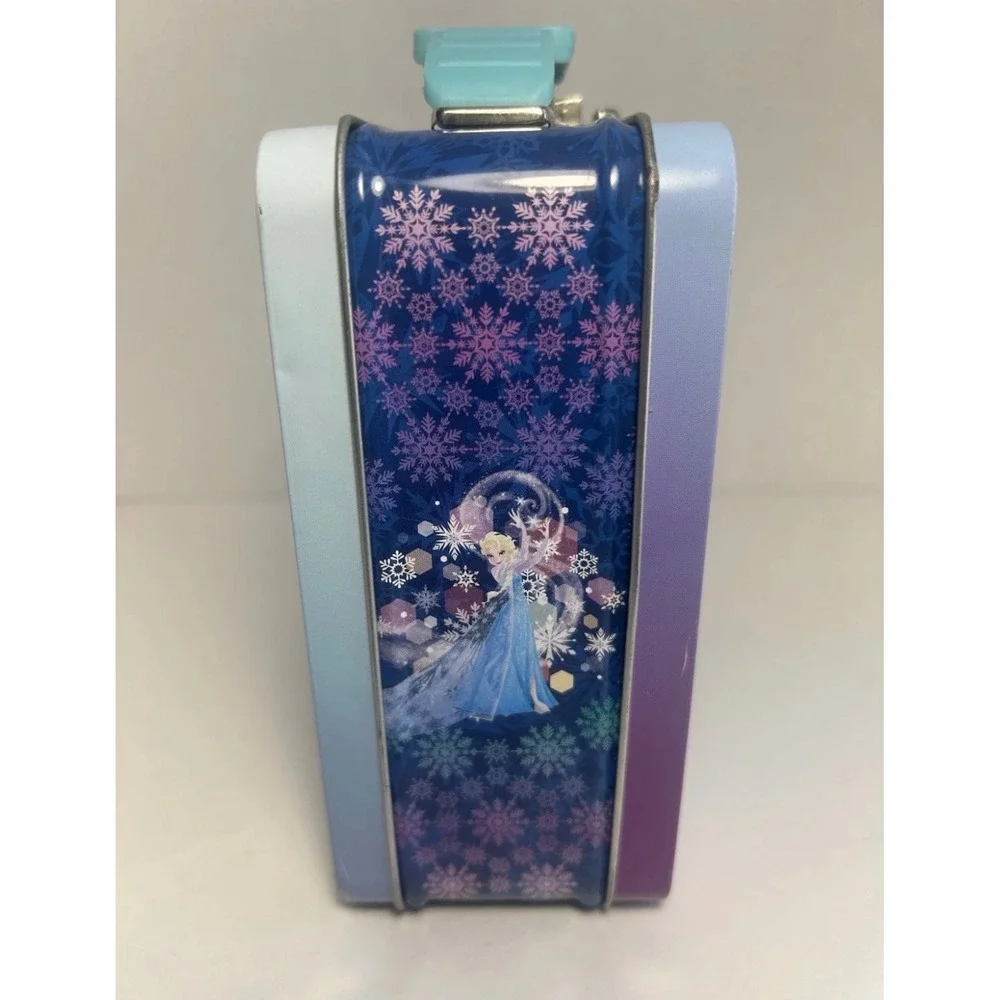 Disney Frozen Elsa Queen of Ice and Snow Metal Tin Lunch Box Blue 6 Inch